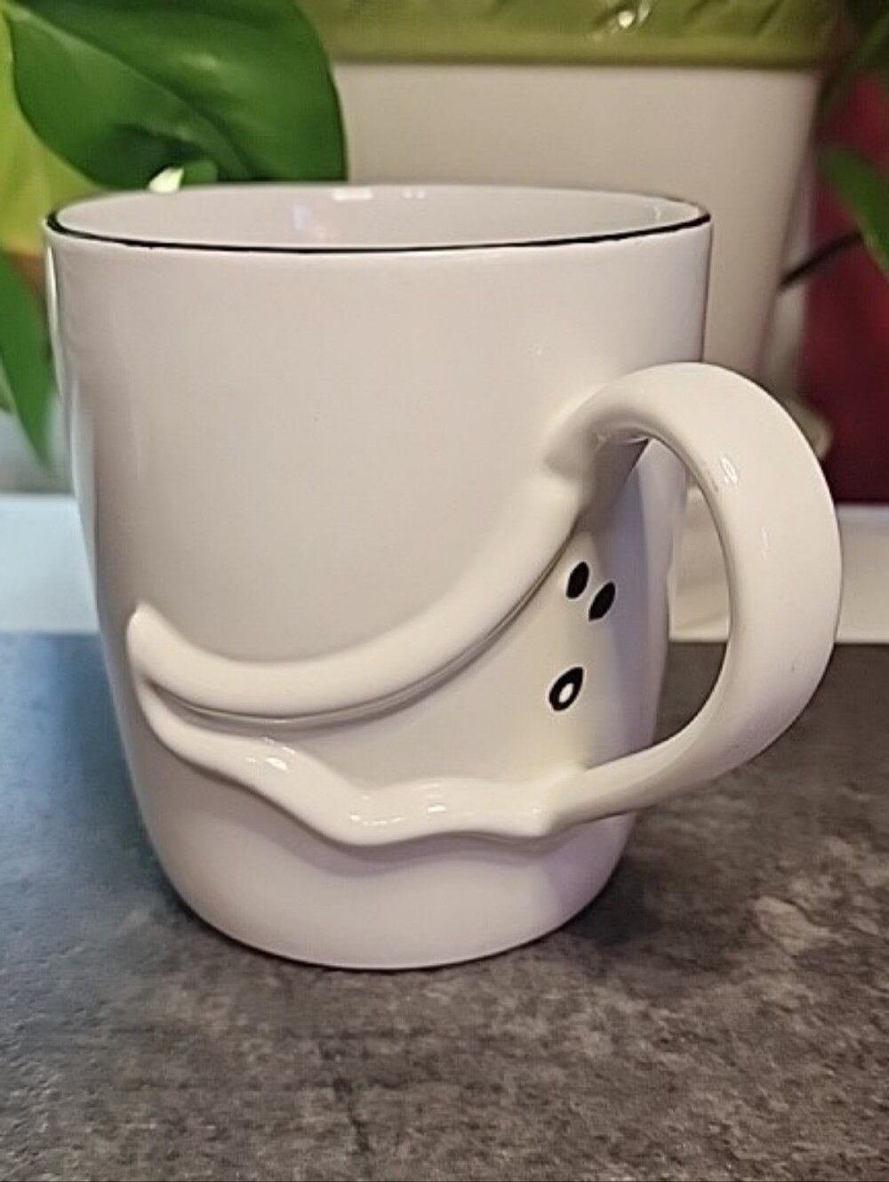 Vintage Starbucks Barista Halloween 3-D Ghost White Coffee 16 oz Mug 2003